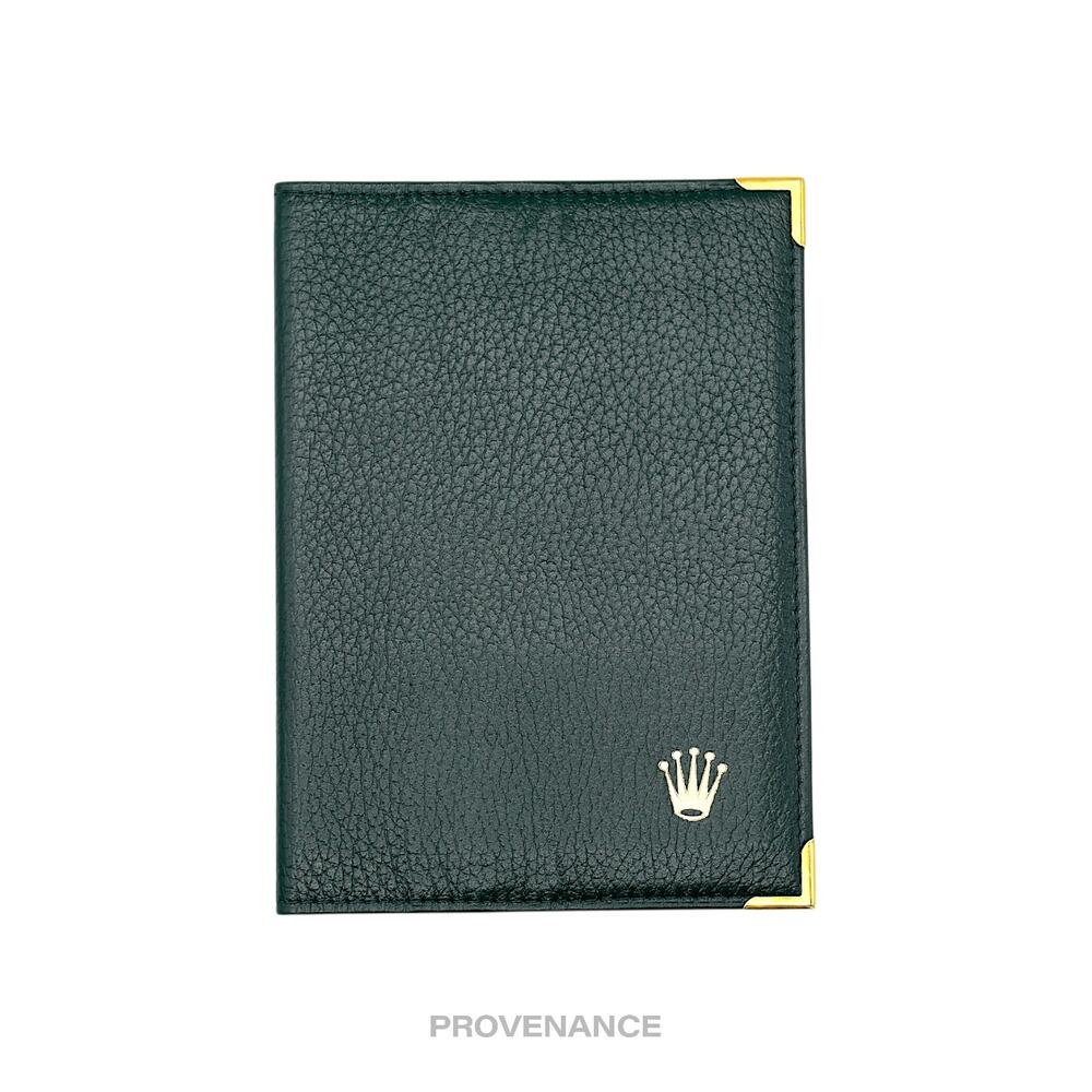 🔴 Rolex Crown Passport Wallet - Forest Green Leather